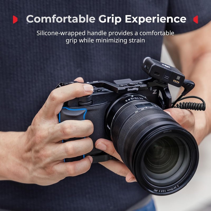 SMALLRIG ZR Camera Cage Kit for Nikon ZR, Full Cage with Silicone Grip, Top Handle for ARRI, Cable Clamp for HDMI, Built-in Cold Shoe and Quick-Release Plate for Arca - 5647 - Image 3